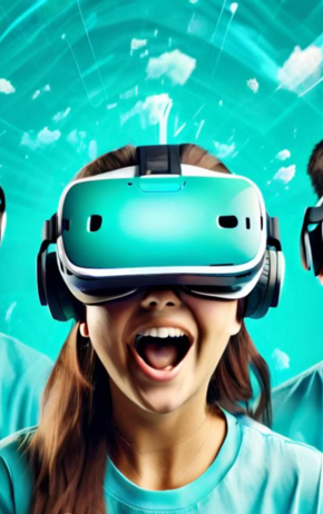 Mädchen mit einer VR-Brille.